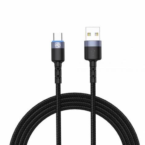 Tellur Data Cable USB To Type-C with LED Light, 2A, 2m, nylon, black