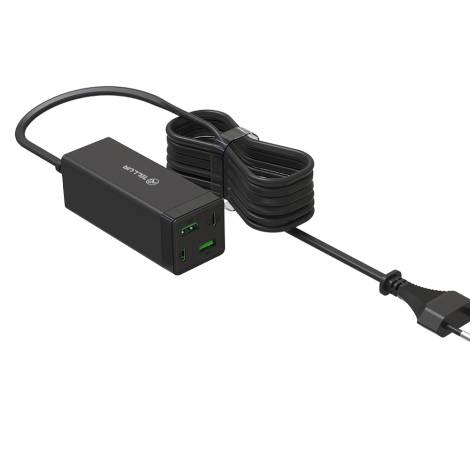 Tellur Universal (EU/UK/US) AC Charger PDHC2 με υποστήριξη Quick Charge 3.0 Φορτιστής τεσσάρων θυρών (2xPowerDelivery + 2x QuckiCharge 3.0), σε μαύρο χρώμα