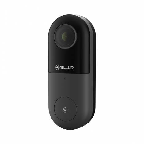 Tellur Video DoorBell WiFi Ασύρματο Κουδούνι Πόρτας με Κάμερα & Wi-Fi σε μαύρο/γκρι χρώμα FullHD (TLL331251)