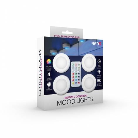 The Source – Remote Control Mood Lights – Σετ 4 Προβολέων LED με Τηλεχειριστήριο