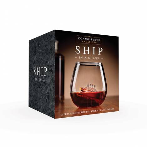 The Source Ship In A Glass — Γυάλινο Ποτήρι Ποτού με Ενσωματωμένο Πλοίο 610ml