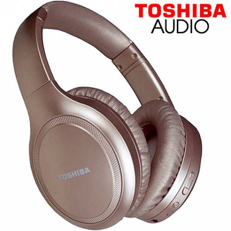 TOSHIBA AUDIO BLUETOOTH ACTIVE NOISE CANCELLING HEADPHONES ROSE GOLD