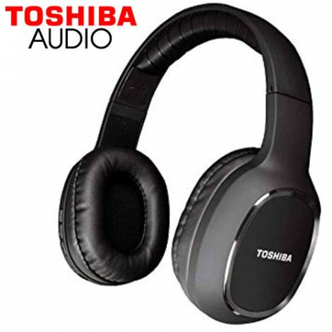 TOSHIBA Audio Bluetooth Sport Rubber Coated Stereo Headphone - Black