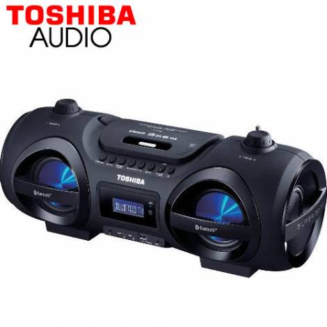 TOSHIBA AUDIO PORTABLE CD/MP3/USB/SD BLUETOOTH BOOMBOX BLACK REFURBISHED