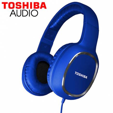 TOSHIBA AUDIO WIRED OVER EAR HEADPHONES BLUE