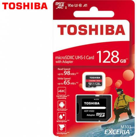 TOSHIBA MICRO SD 128GB M303 4K WITH ADAPTER