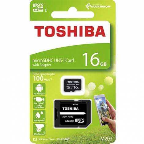 TOSHIBA MICRO SD 16GB CLASS 10 M203 UHS I WITH ADAPTER