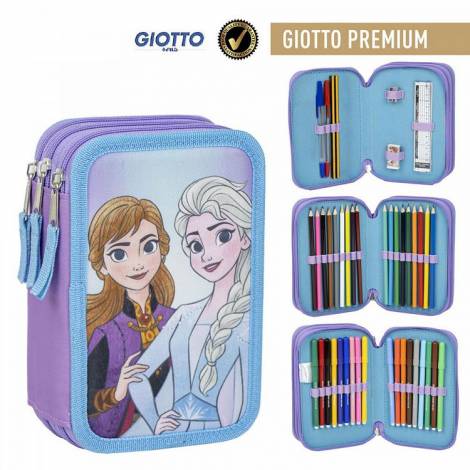 Τριπλή Κασετίνα 20εκ με Αξεσουάρ - γεμάτη DISNEY Ψυχρά & Ανάποδα