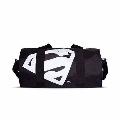 Τσάντα Αθλητική Μαύρη SUPERMAN Logo 30~35 λίτρα PE / Συνθετικό Μαύρο Με Φερμουάρ 2 Στην Εκδρομή DC comics
