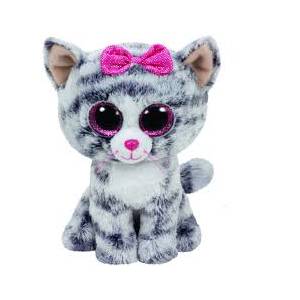 TY BEANIE BOO - KIKI THE CAT GREY PLUSH TOY (15cm) (1607-37190)