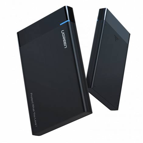 Ugreen external hard drive HDD SSD housing case SATA 2,5 USB 3.2 Gen 1 (5 Gbps) micro USB SuperSpeed + cable black (US221 30848)