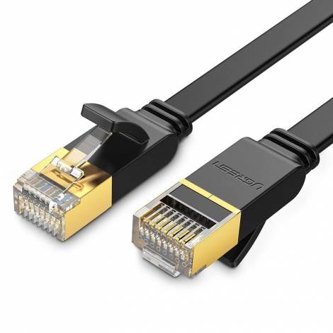 Ugreen Flat U/FTP (STP) Cat.7 (10Gbps) Καλώδιο Δικτύου Ethernet 3m Μαύρο