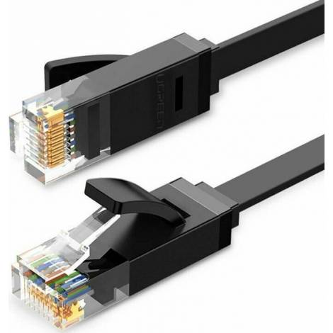 Ugreen Flat U/UTP Cat.6 (Gigabit) Καλώδιο Δικτύου Ethernet 2m Μαύρο