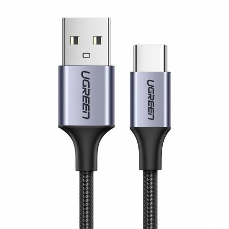 Ugreen Καλώδιο USB-A σε Type C QC3.0 3A 0,5m Γκρι/Μαύρο 60125