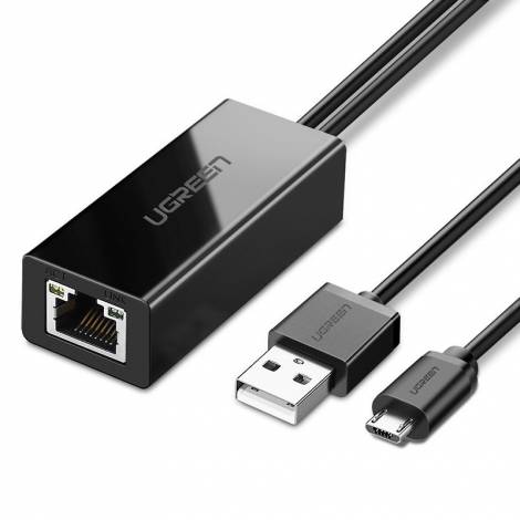 Ugreen USB Αντάπτορας Δικτύου για Ενσύρματη σύνδεση Chromecast Gigabit Ethernet Μαύρος 30985