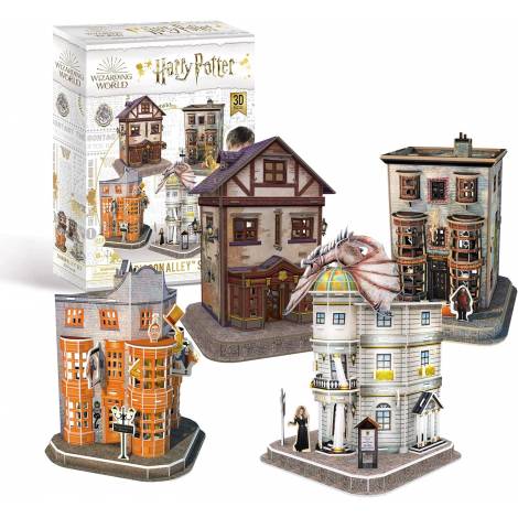 University Games - 3D Παζλ Harry Potter: Σετ 4 σε 1 Διαγώνιος Αλέα (Diagon Alley 4-in-1) (English)