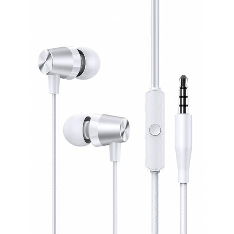 USAMS earphones με μικρόφωνο EP-42, 3.5mm, 1.2m, λευκά