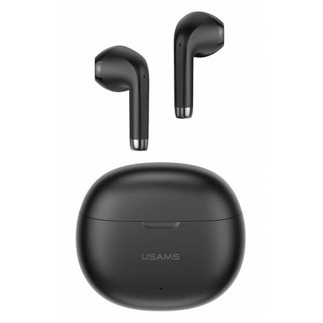 USAMS earphones με θήκη φόρτισης US-YO17, True Wireless, μαύρα