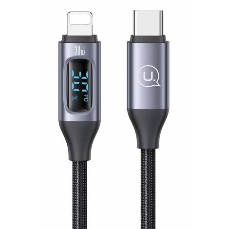 USAMS καλώδιο Lightning σε USB-C US-SJ687, 30W, 480Mbps, 1.2m, μαύρο