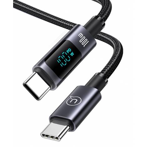 USAMS καλώδιο USB-C σε USB-C US-SJ671, 100W, 480Mbps, 1.2m, μαύρο