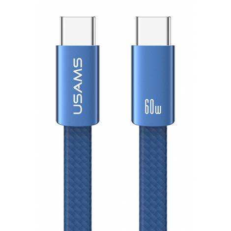 USAMS καλώδιο USB-C SJ783, 60W, 480Mbps, flat, 1.2m, μπλε