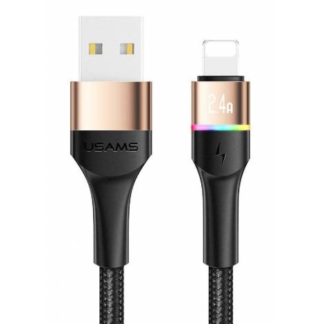 Usams SJ534 Braided USB to Lightning Cable Μαύρο 1.2m (SJ534USB02)