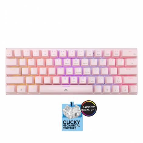 WHITE SHARK MECHANICAL KEYBOARD GK-002421V2 US BLUE SWITCH WAKIZASHI-2 PINK