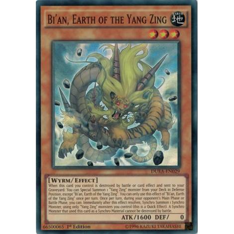 YU-GI-OH! - Bi'an, Earth of The Yang Zing (DUEA-EN029) - Duelist Alliance - 1st Edition - Super Rare
